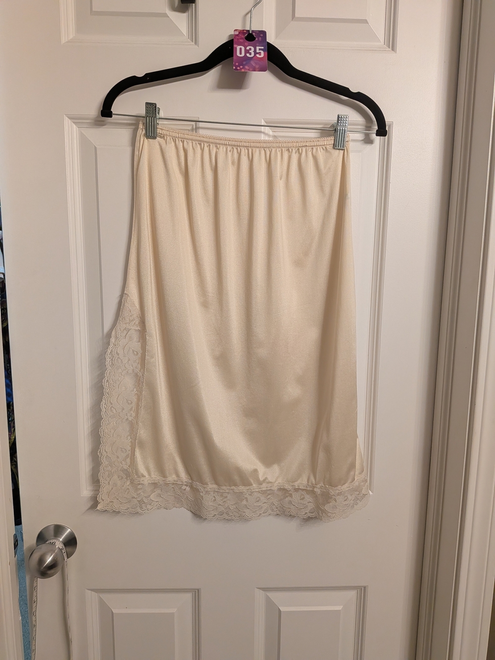 Vintage Mel-lin Lace-Trim Half Slip - Cream